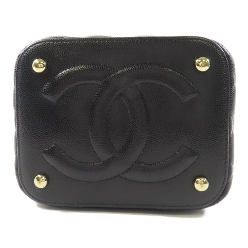 CHANEL CC GHW Vanity Bag Chain Shoulder Bag Calfskin Leather