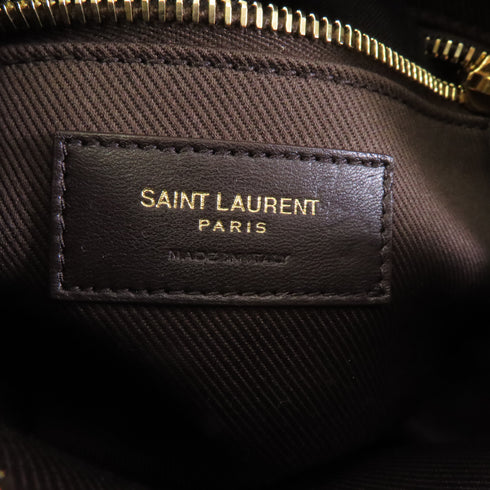 SAINT LAURENT YSL GHW Shoulder Bag Crossbody 669957 Coated Canvas Leather Brown