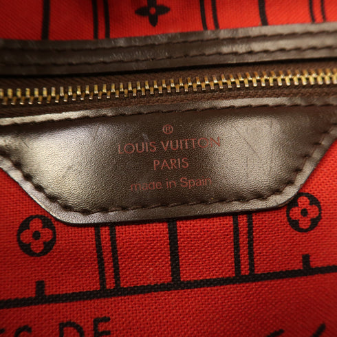 LOUIS VUITTON LV GHW Neverfull MM Shoulder Tote Bag N40599 Damier Brown