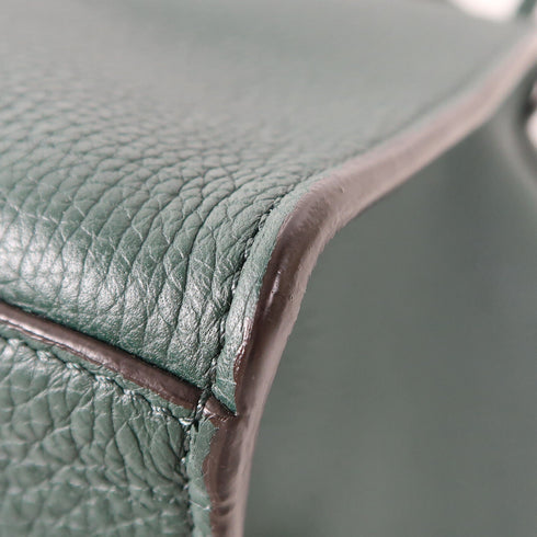 CELINE SHW 2 Way Shoulder Bag Calfskin Leather Green