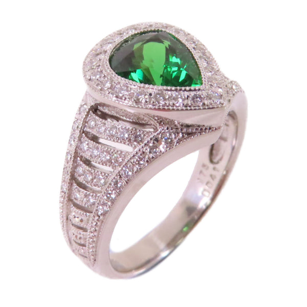 FINE JEWELRY 1.75ct Garnet 0.41ct Diamond Ring US#7.5 PT900 Platinum