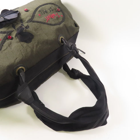 LANVIN Shoulder Bag Nylon Khaki/Black