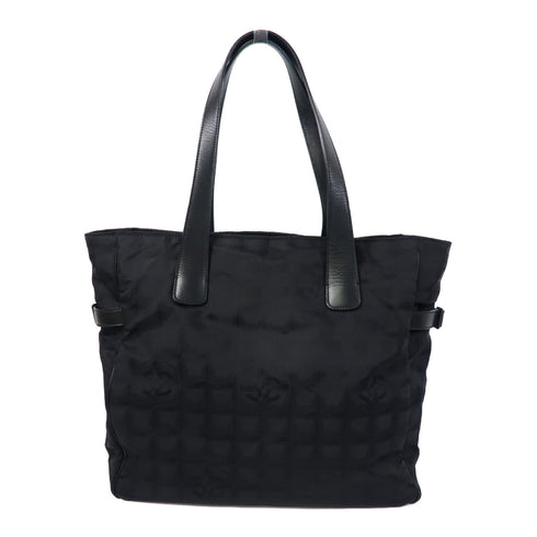 CHANEL CC New Travel Line Shoulder Tote Bag Nylon Black