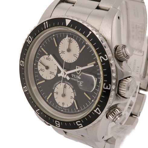 TUDOR Prince Date Chrono Automatic Watch 79270 Stainless Steel Black