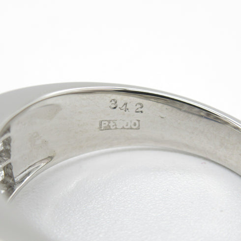 FINE JEWELRY 3.42ct Blue Sapphire Diamond Ring Platinum PT900 US#6