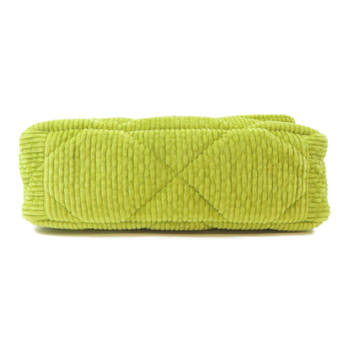 CHANEL Quilted CC GHW/SHW Chanel 19 Chain 2 Way Shoulder Bag Corduroy Green