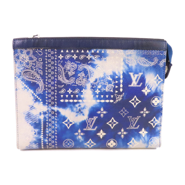 LOUIS VUITTON LV SHW Pochette Voyage MM Pouch M81442 Mono-on-bandana Blue