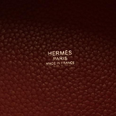 HERMES PHW Picotin MM Tote Bag Taurillon Clemence Leather Stamp R Rouge/Red