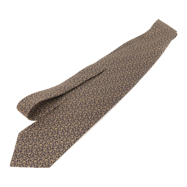 HERMES Necktie Silk Blue/Beige