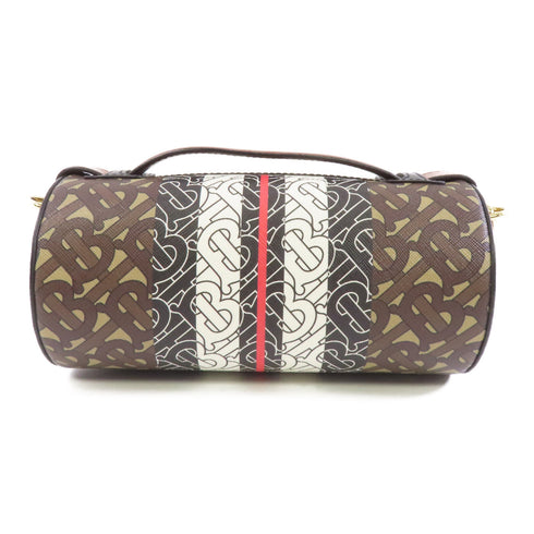 BURBERRY GHW Barrel 2 Way Shoulder Bag 8020170 Coated Canvas Brown