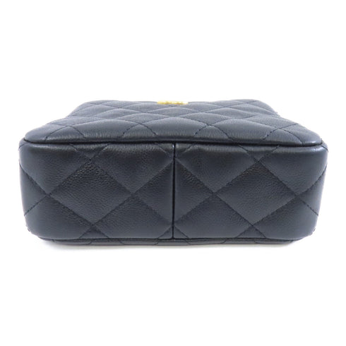 CHANEL Quilted CC GHW Chain Shoulder Bag AS3830 Leather Black