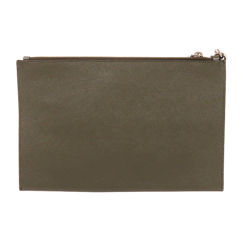 PRADA SHW Clutch Bag Pouch 2NH009 Saffiano Leather Green
