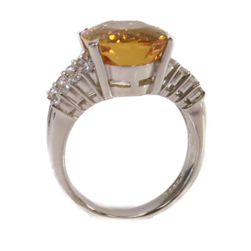 Fine Jewelry 8.72ct Topaz 0.68ct Diamond Ring US#5.75 PT900 Platinum