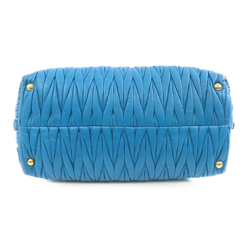 Miu Miu GHW 2way Shoulder Bag RN1016 Lambskin Leather Blue