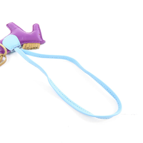 HERMES Rodeo Charm Leather Purple Light Blue Brown