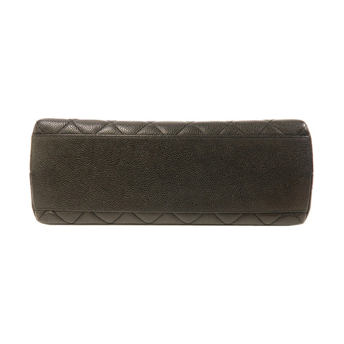 CHANEL Quilted CC GHW Vintage Handbag Caviar Leather Black