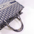 Christian Dior CD Dior Tote Bag Shoulder Handbag Canvas Navy Blue Beige