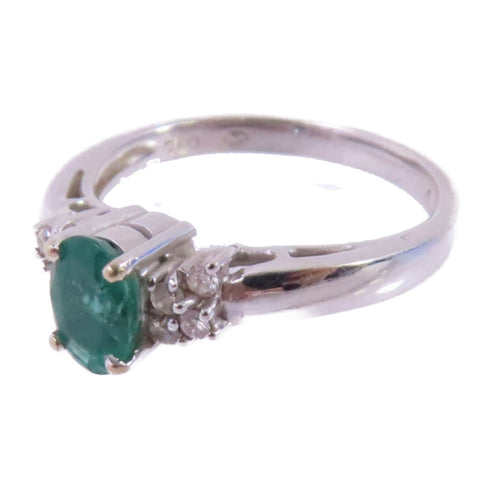 FINE JEWELRY 0.49ct Tourmaline Diamond Ring US#4.75 18K White Gold