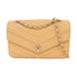 CHANEL CC SHW Chain Shoulder Bag Calfskin Leather Apricot Color