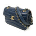 CHANEL CC GHW Chain Shoulder Bag Calfskin Leather Blue