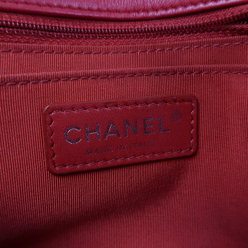 CHANEL CC SHW Chain Shoulder Bag Lambskin Leather Red v1