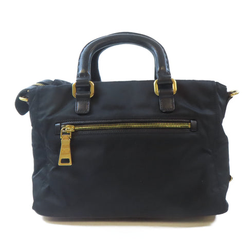 PRADA GHW 2 Way Shoulder Handbag Nylon Black