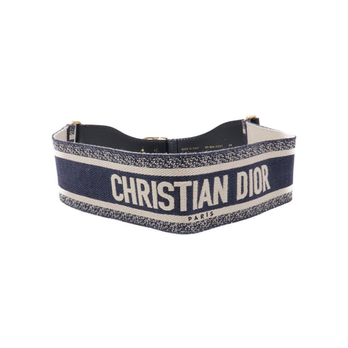 Christian Dior CD GHW Belt Canvas Blue White