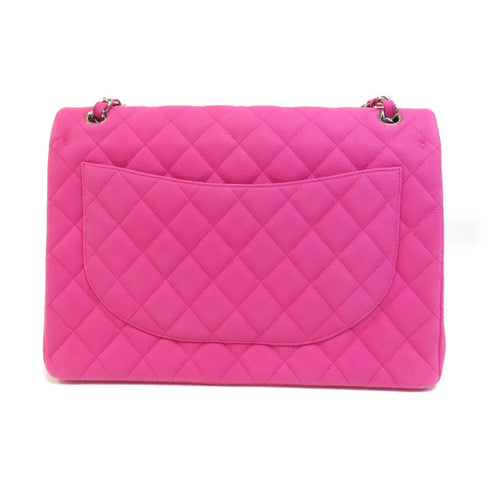 CHANEL Quilted CC SHW Maxi Jumbo Chain Shoulder Bag A58601 Leather Pink