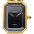 CHANEL CC Premiere Quartz Watch H0001-L Gold Plated/Leather Black