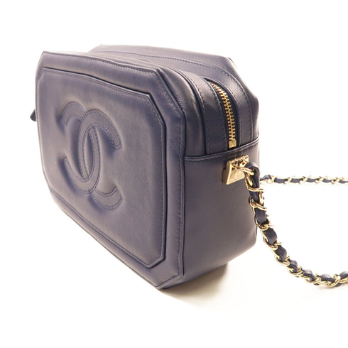 CHANEL CC GHW Chain Shoulder Bag Lambskin Leather #29544088 Blue