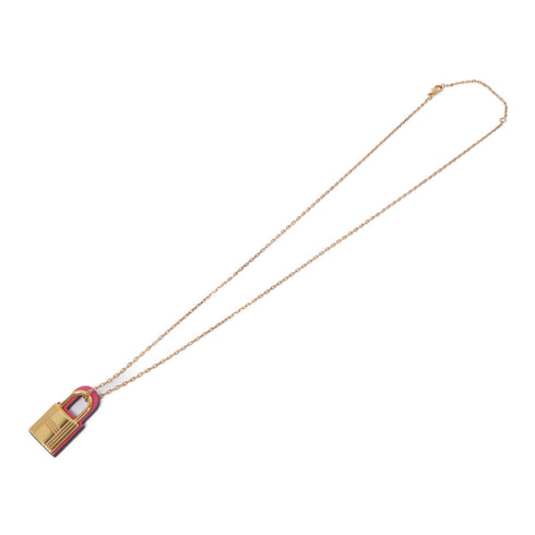 HERMES Necklace Leather/Metal