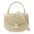CELINE GHW Besace Clea 2 Way Bag Calfskin Leather Beige