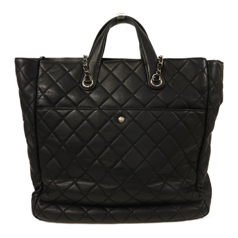 CHANEL CC SHW 2 Way Shoulder Bag Handbag Calfskin Leather Black