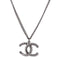 CHANEL CC Necklace Accessories Metal PVC Gray Silver