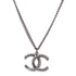 CHANEL CC Necklace Accessories Metal PVC Gray Silver