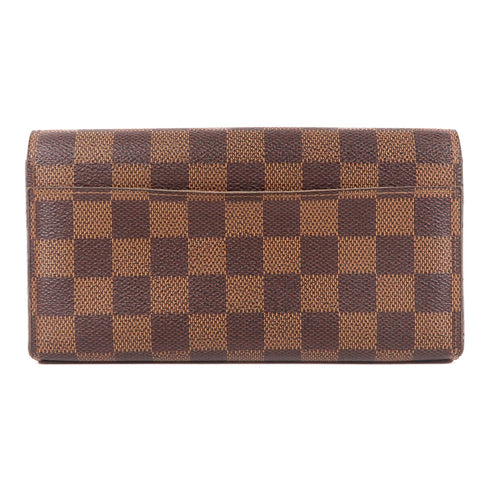 LOUIS VUITTON LV GHW Sarah Long Wallet N63209 Damier Ebene Brown