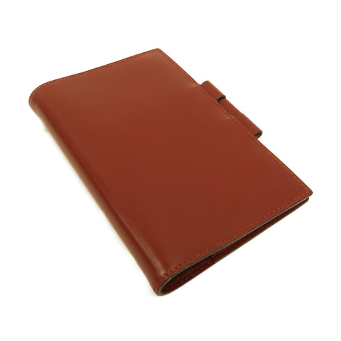 HERMES Agenda Cover Case Box Calf Leather Red
