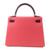 HERMES PHW Kelly 28 2 Way Bag Epsom Leather Pink/Brown