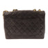 CHANEL Black Diamond style cowhide leather Vintage Shoulder Bag Golden cross...