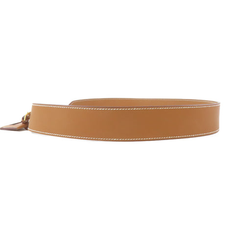 HERMES GHW Etiquette Shoulder Strap Veau Swift Leather Brown