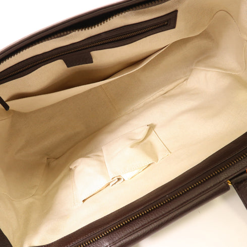 GUCCI GG GHW Double G Boston Bag Handbag 251813 Canvas Leather Brown