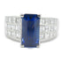 FINE JEWELRY 3.42ct Blue Sapphire Diamond Ring Platinum PT900 US#6