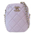 CHANEL Quilted CC SHW Chain Shoulder Bag Lambskin Leather Purple