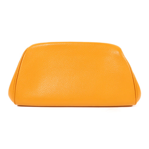 Salvatore Ferragamo GHW Shoulder Bag Calfskin Leather Yellow