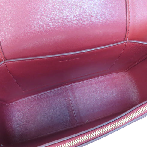 CELINE GHW Frame Shoulder Bag 180263 Calfskin Leather Red/Beige