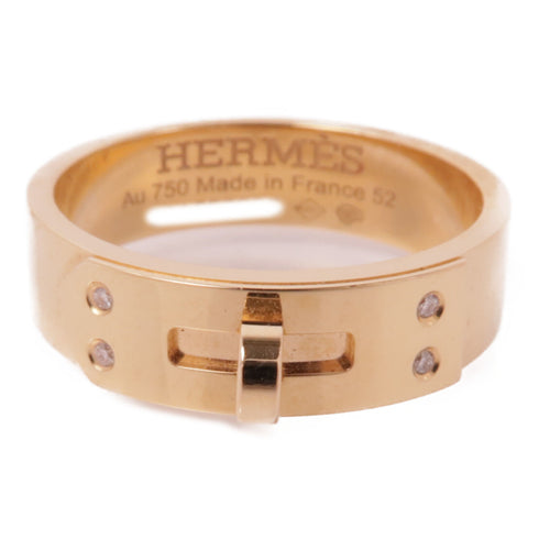 HERMES Kelly Ring Hermes#52 US#6 18K Pink Gold
