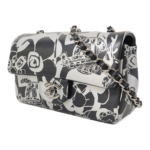 CHANEL CC SHW Chain Shoulder Bag Calfskin Leather Black/Silver