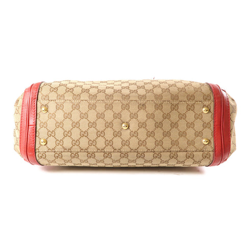 GUCCI GG GHW Shoulder Handbag 269946 Canvas Red Brown