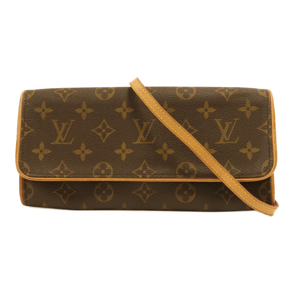 LOUIS VUITTON LV GHW Pochette Twin GM Shoulder Bag M51852 Monogram Brown v6