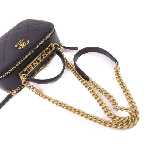 CHANEL CC GHW ChainShoulder Hand Bag Lambskin Leather Black